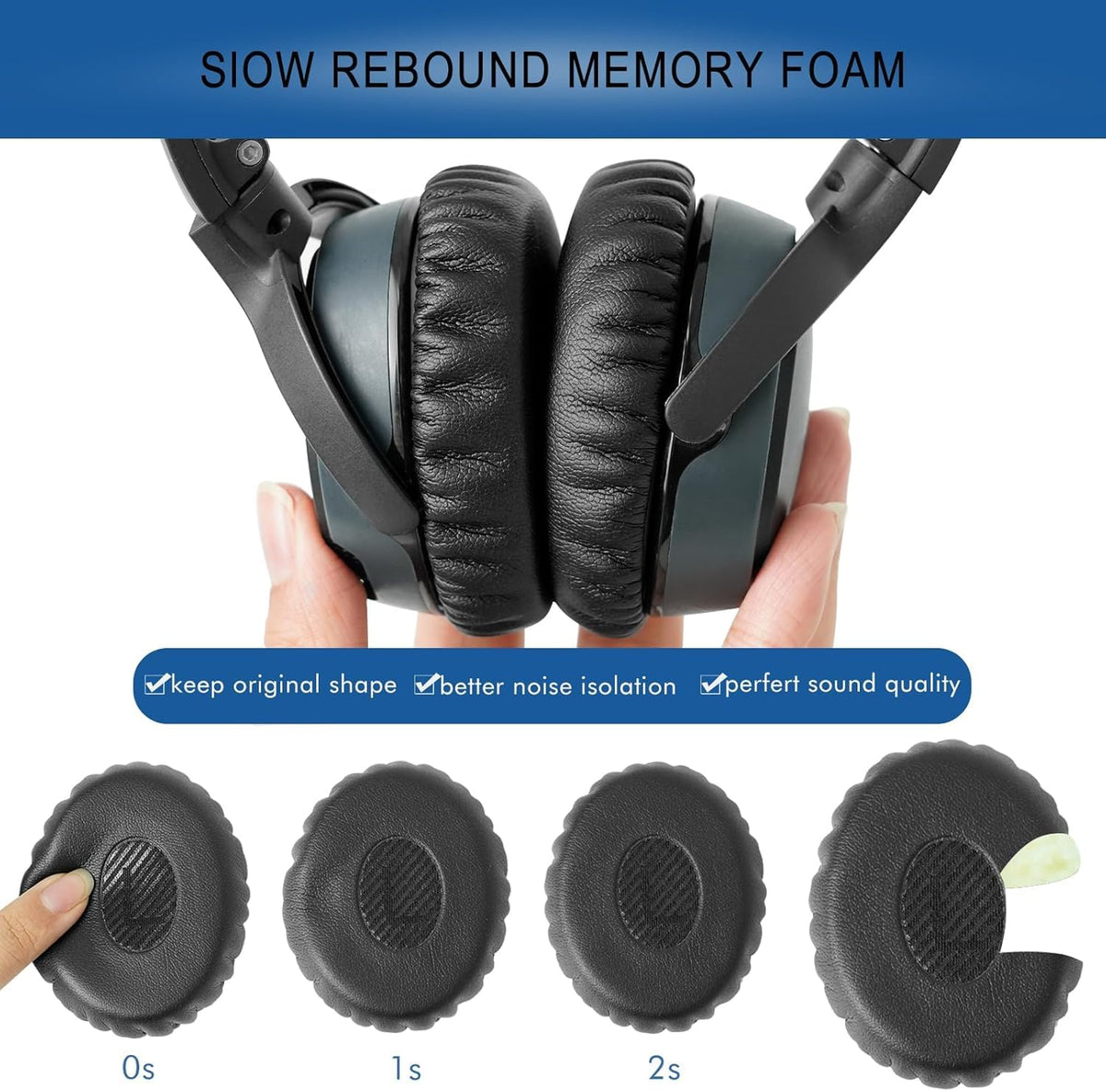 G GVOEARS ear pad next to coin showing scale and precise OE-series sizing