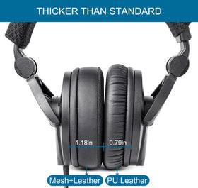 G GVOEARS ear pad next to ruler showing accurate size and fit