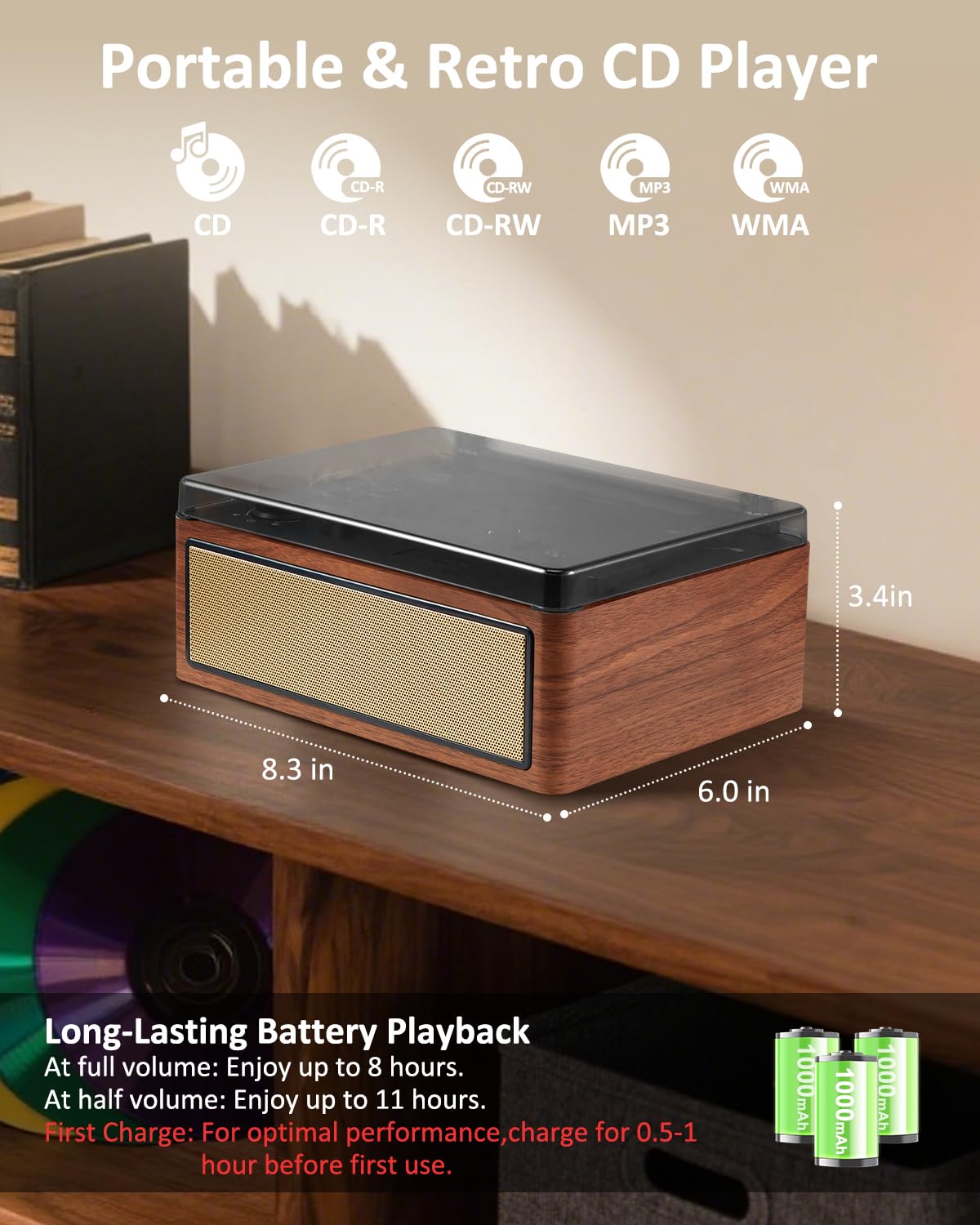 G Keni rear ports and battery compartment showing Bluetooth, USB, AUX connectivity