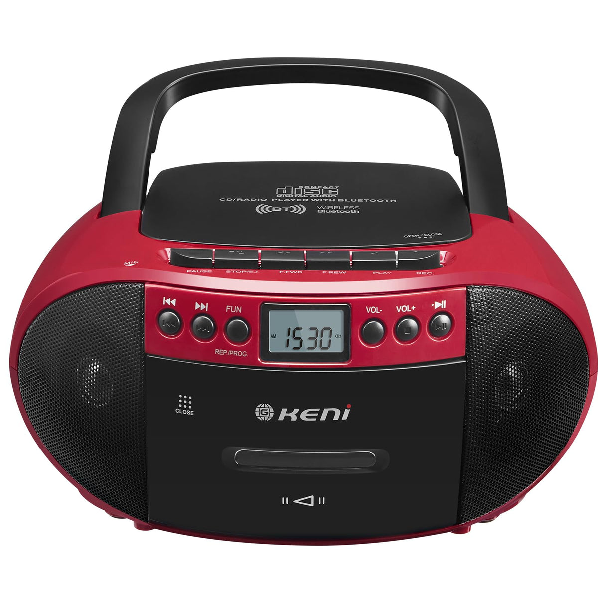 G Keni boombox front view with 3W dual speakers for rich home sound