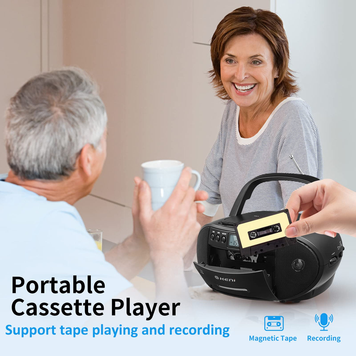 G Keni cassette compartment close-up, convenient tape recording and playback