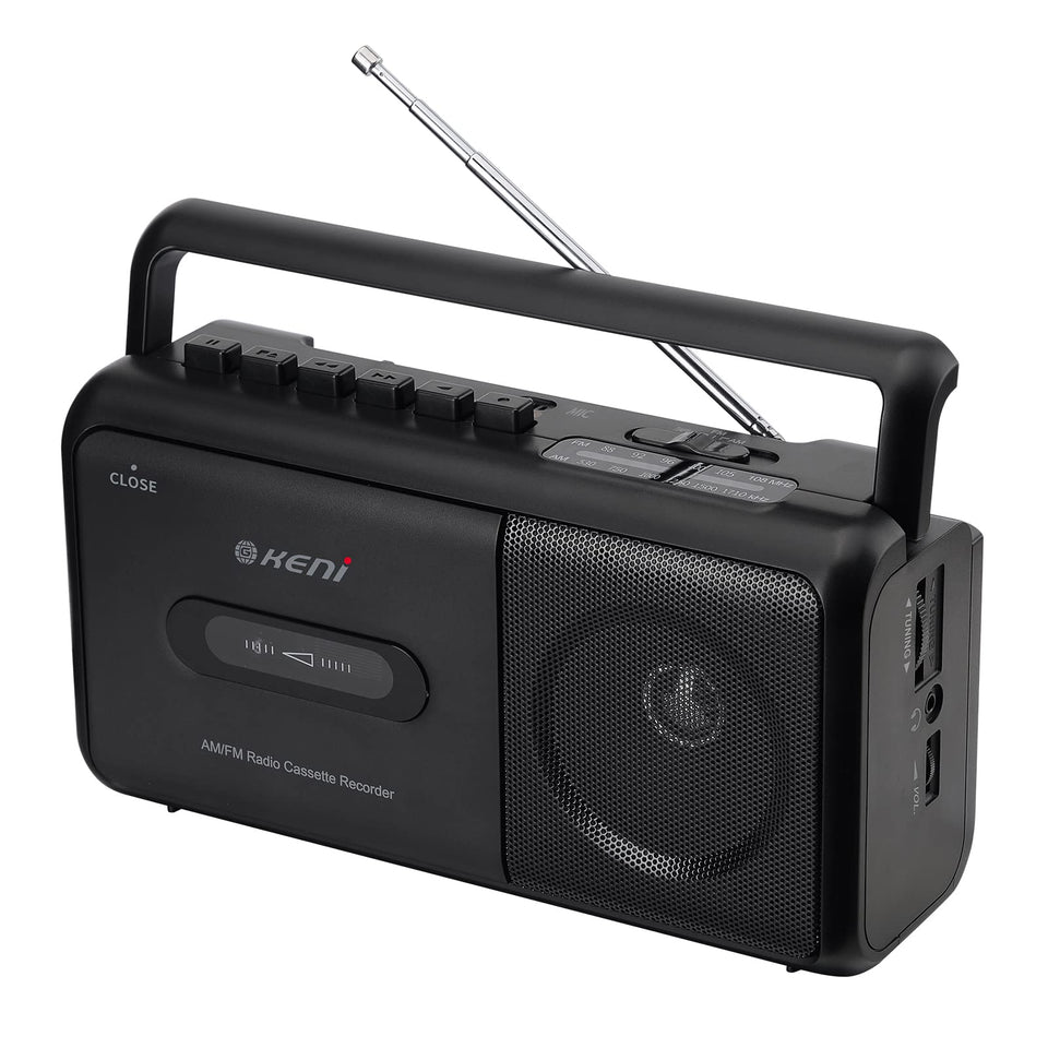 G Keni front view showing speaker and tape deck, convenient playback