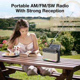 G Keni portable solar radio Bluetooth mode for wireless music anywhere.