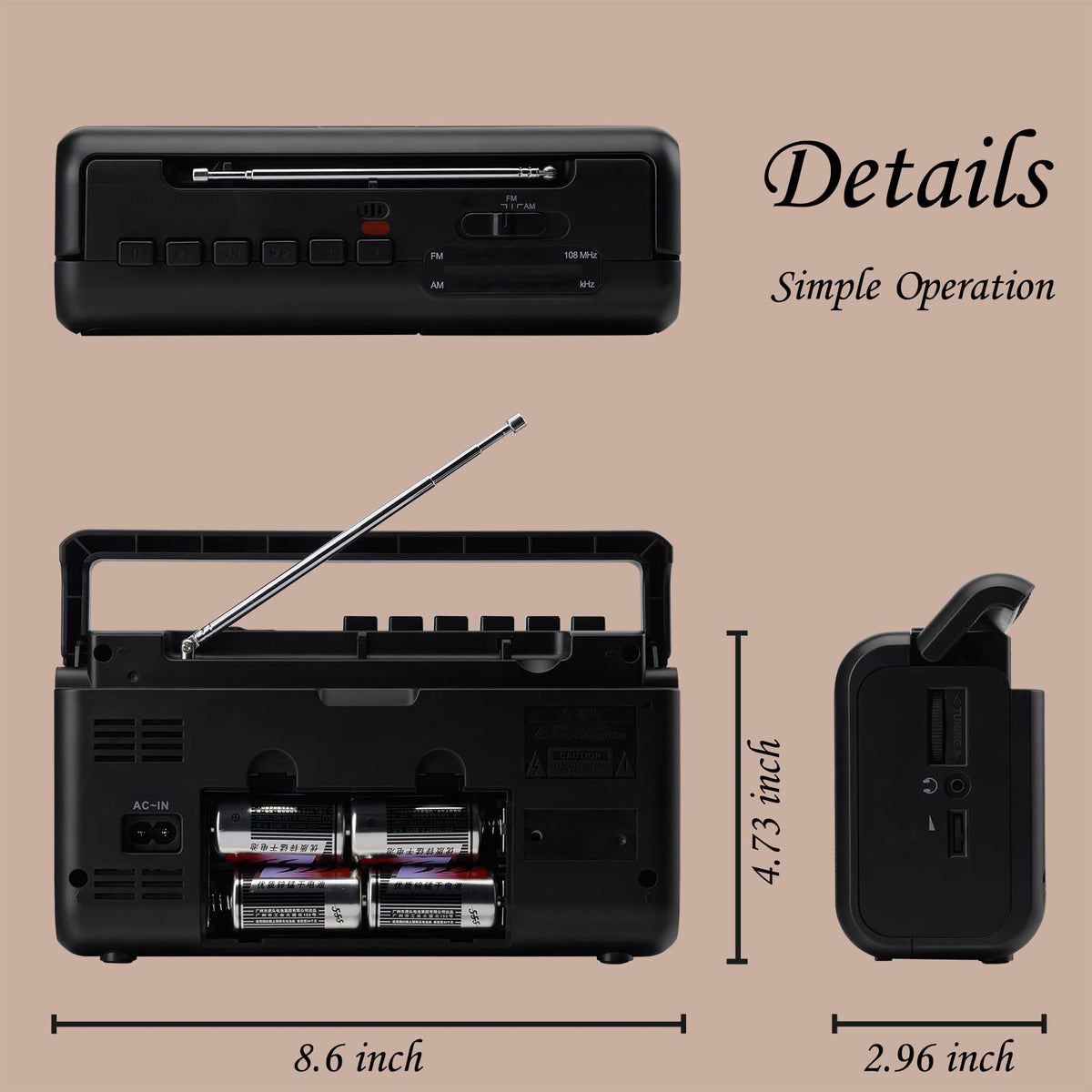 G Keni next to cassette for scale showing compact, portable size