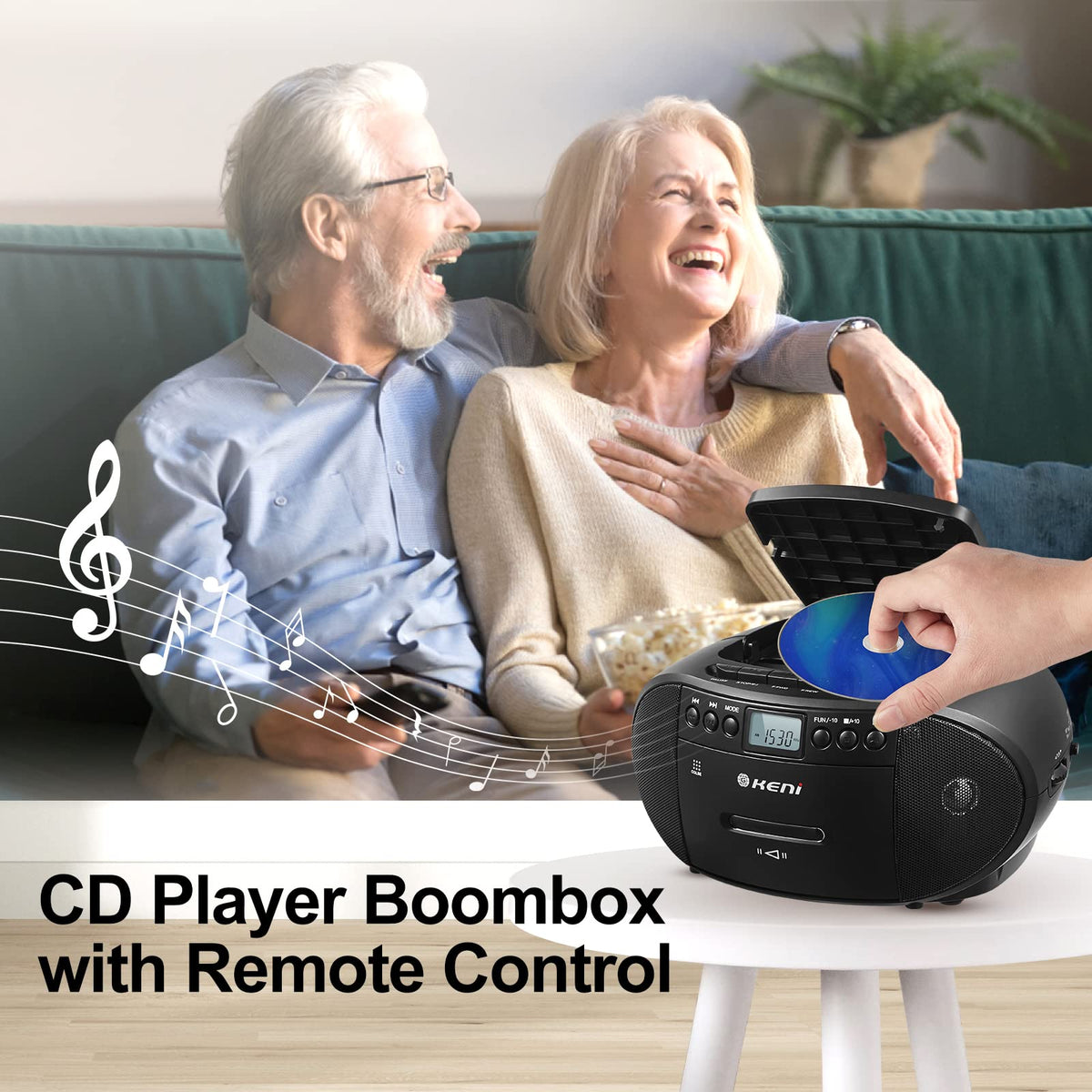 G Keni top-loading CD tray open, fast easy disc playback