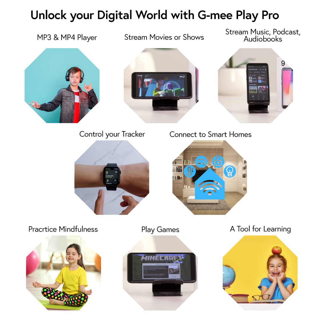 G-Mee Play Pro held in hand to show size and portability for on-the-go use