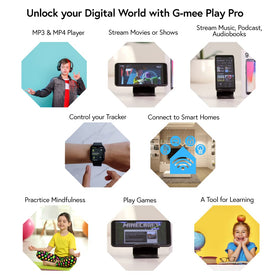 G-Mee Play Pro held in hand to show size and portability for on-the-go use