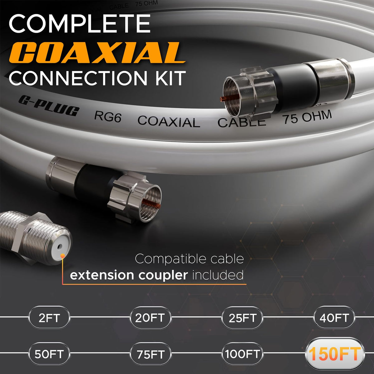 G-PLUG compression connector close-up showing double rubber O-ring for reliable moisture protection