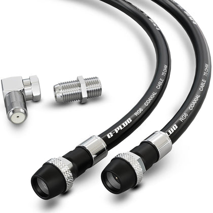 G-PLUG RG6 25ft outdoor coaxial cable with weatherproof connectors.