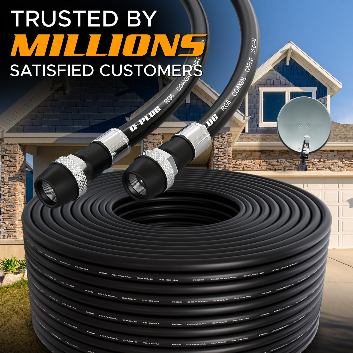 G-PLUG RG6 cable offers universal compatibility with home media devices.
