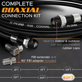 G-PLUG RG6 cable outdoors with waterproof design for weather resistance