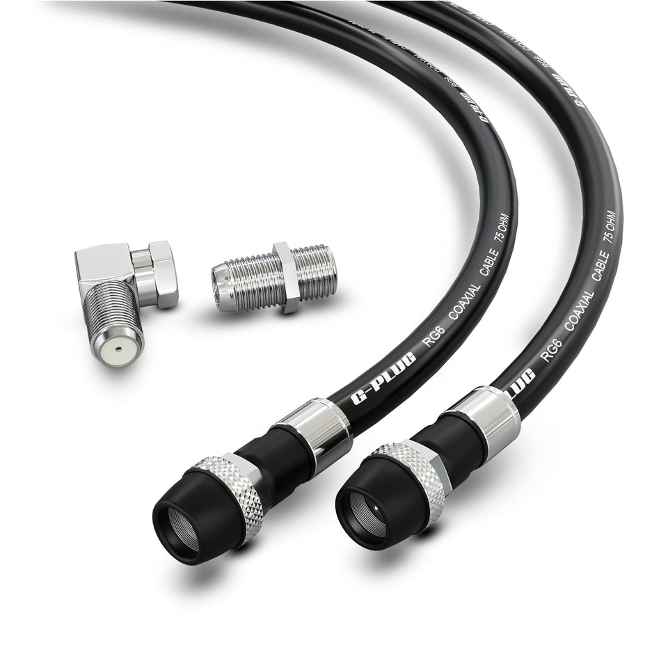 G-PLUG RG6 triple-shielded cable delivering clear HDTV and satellite signals