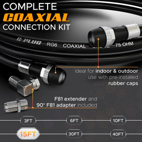 G-PLUG RG6 waterproof outdoor design withstands rain and sun