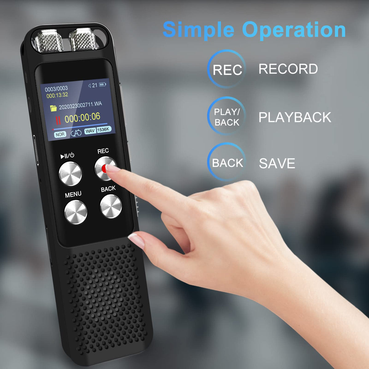 G recorder next to included 128GB TF card for high-capacity storage