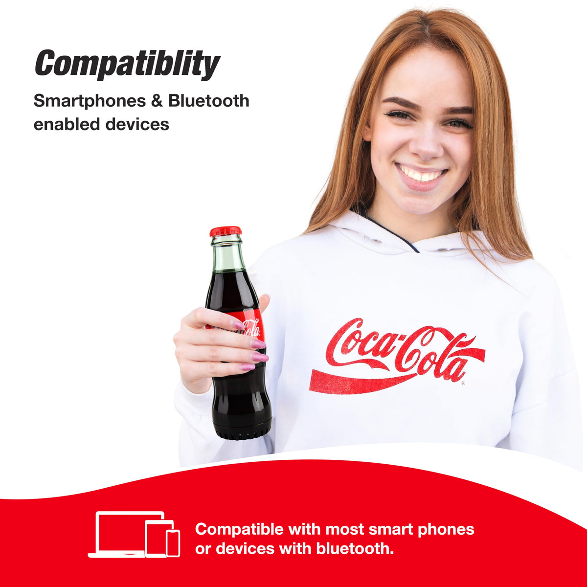 Gabba Goods Coca-Cola bottle speaker Bluetooth 5.0 enables quick device pairing