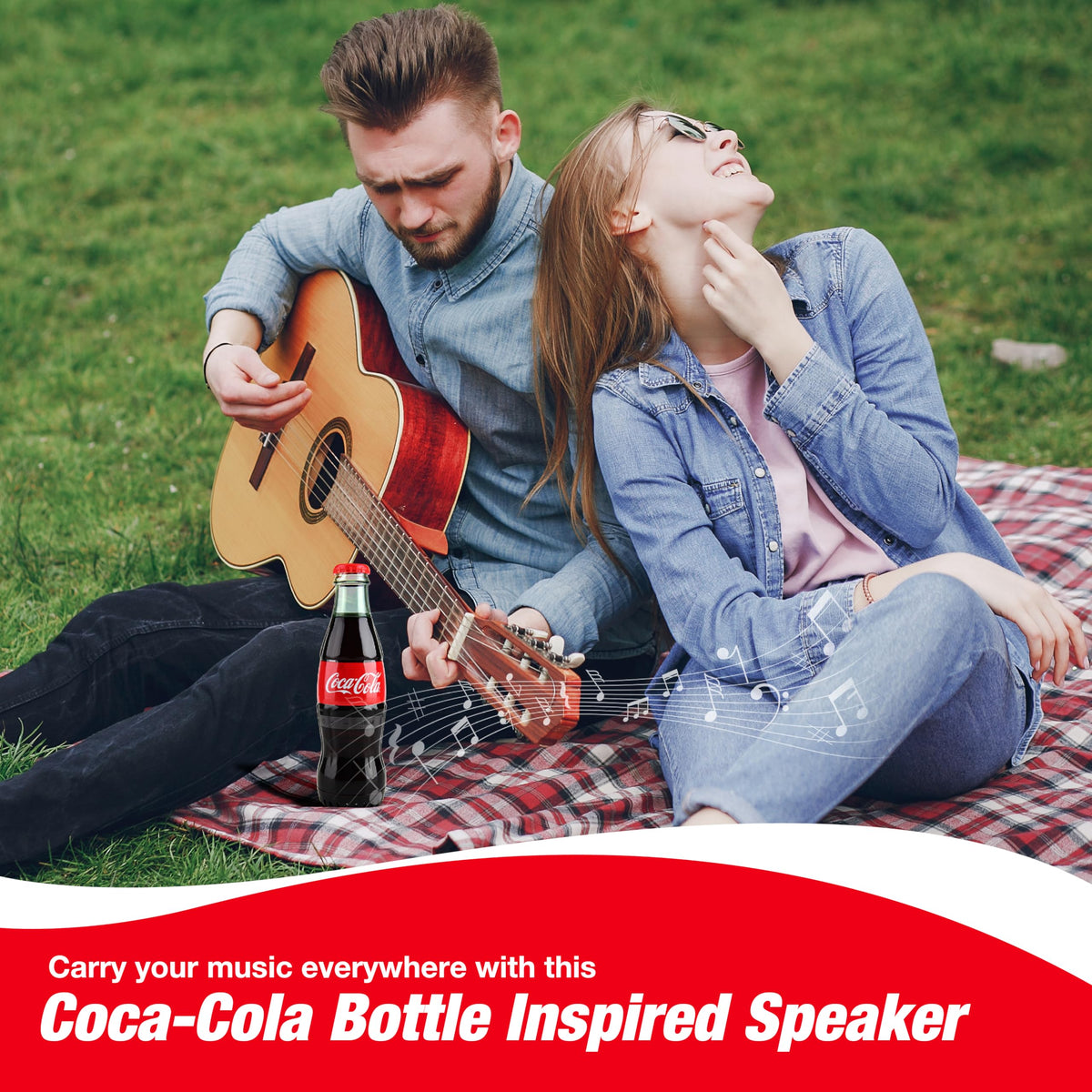 Gabba Goods Coca-Cola bottle speaker ergonomic grip ideal for travel and picnics