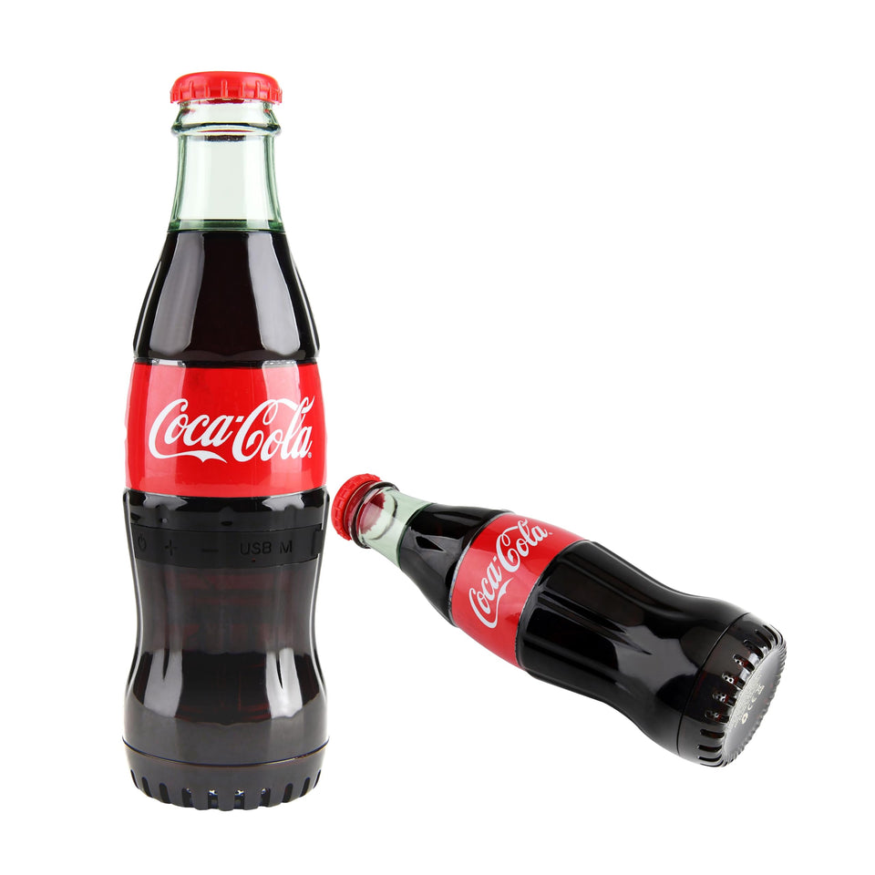 Gabba Goods Coca-Cola bottle speaker front view with bold bass for outdoor gatherings