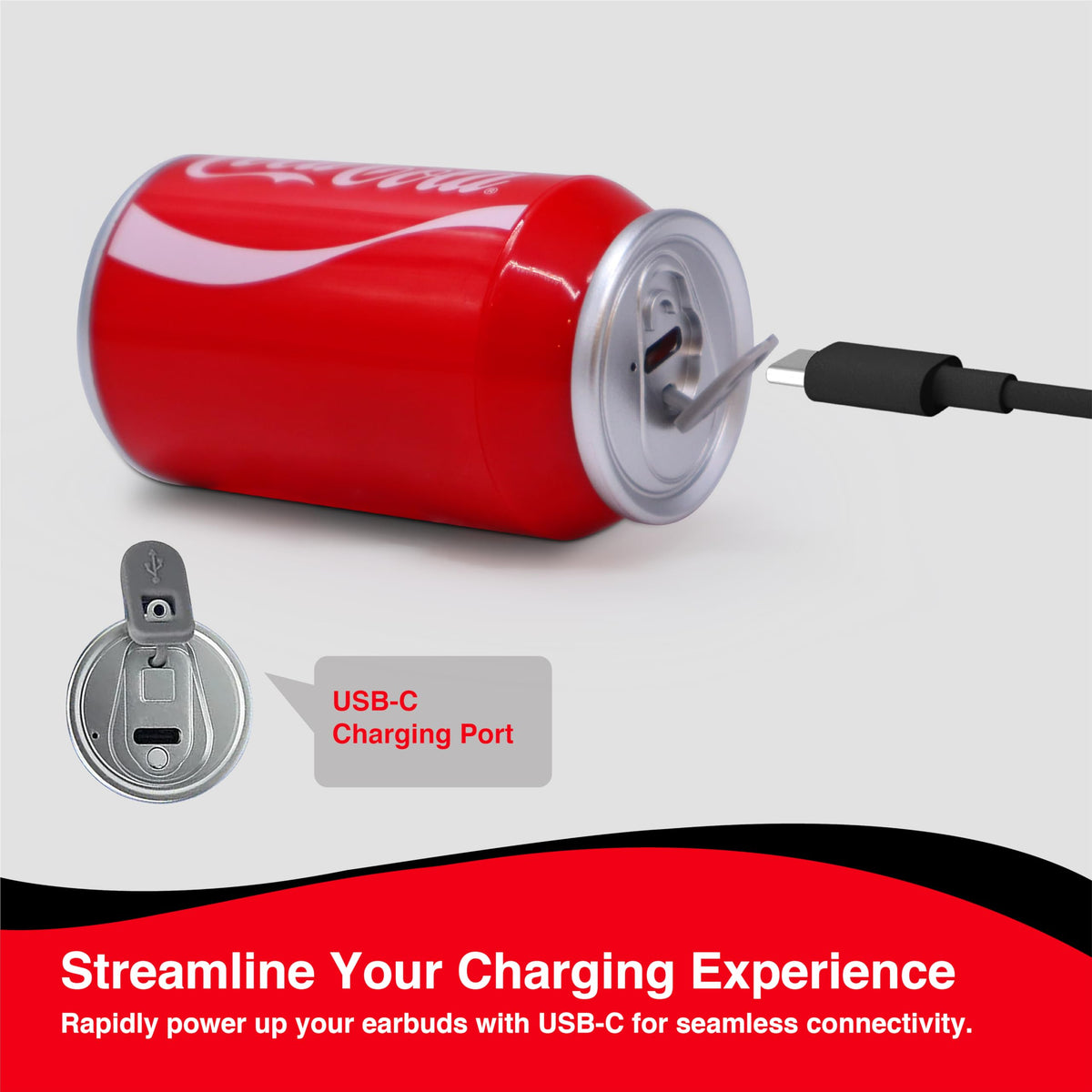 Noise cancelling feature on Coca-Cola Earbuds to reduce background noise