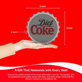 Gabba Goods Diet Coke bottle cap Bluetooth speaker outdoor-friendly design for beach trips.