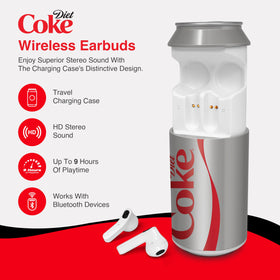 Gabba Goods Diet Coke Earbuds charging case open demonstrates easy access for on the go listening