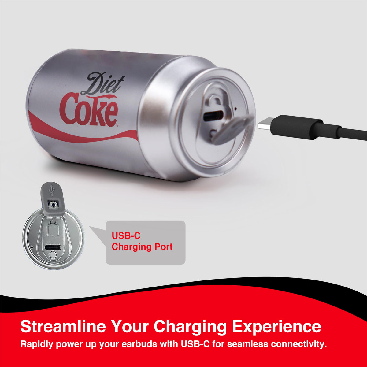 Gabba Goods Diet Coke Earbuds compact design fits pockets for daily use