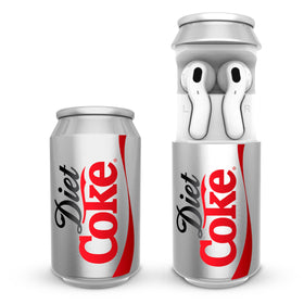 Gabba Goods Diet Coke Earbuds in can charging case offering portable storage and quick access