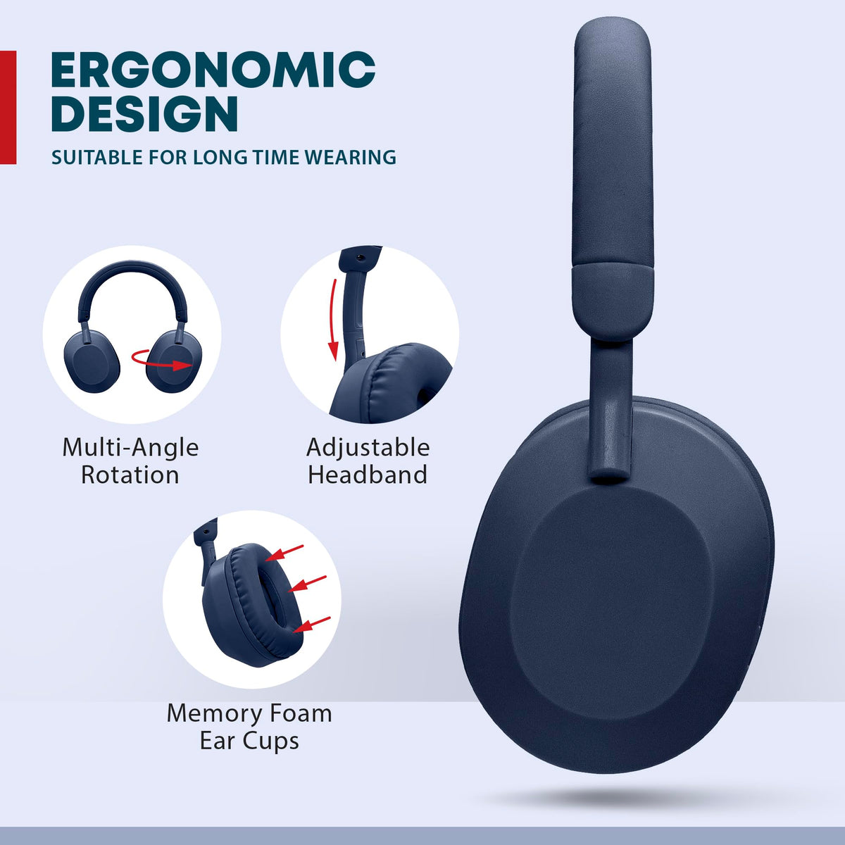 Gabba Goods blue headphones on a desk in a modern setup