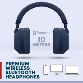 Gabba Goods blue headphones seen in side profile showing slim design