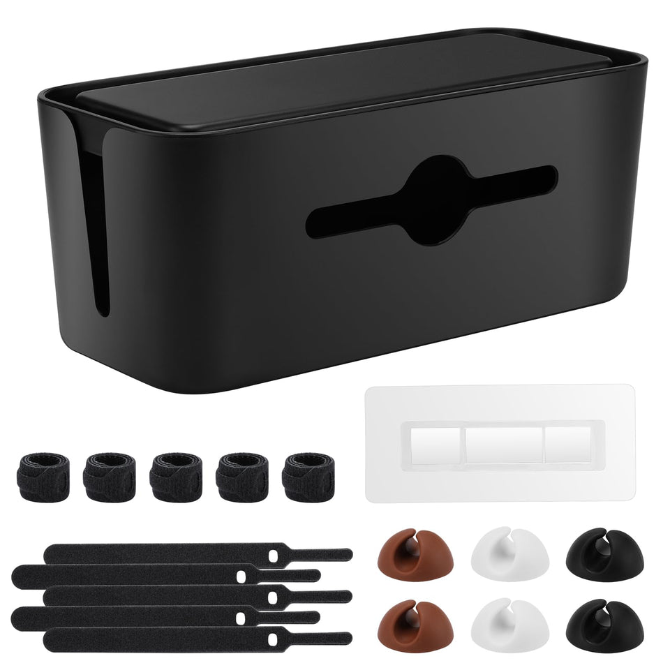 Gabfu cable management box on a tidy desk for clutter-free work