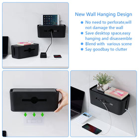 Gabfu box wall-hanging setup reduces desktop clutter without wall damage