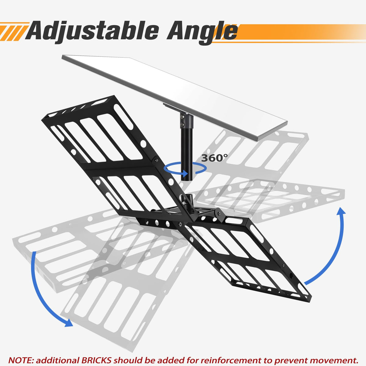GADFISH Gen 3 Starlink roof mount pivot provides smooth adjustments for varied roof angles.