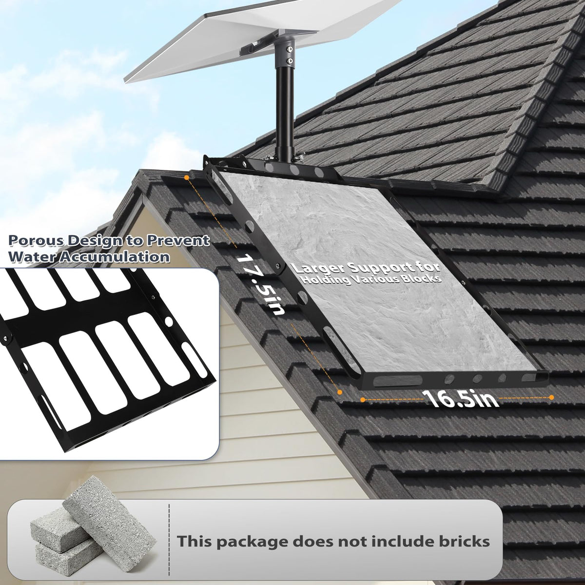 GADFISH Gen 3 Starlink roof ridge mount keeps the dish aligned along ridge lines for steady signals.
