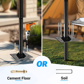 GADFISH Ground anchor pole design provides a more secure hold outdoors.