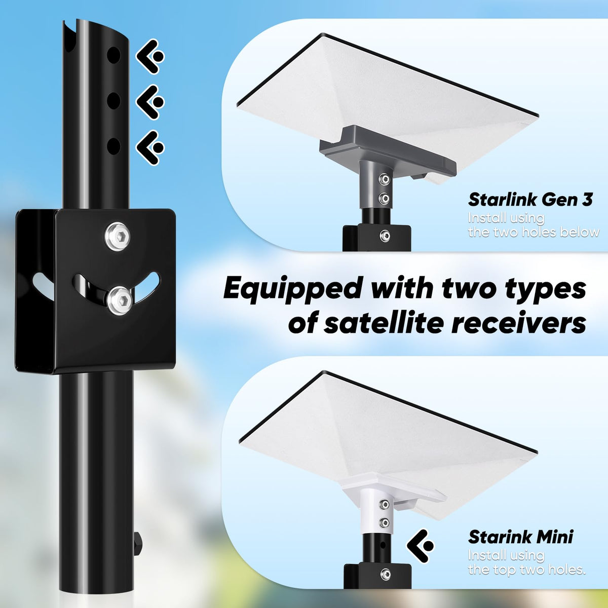 GADFISH Mini Starlink antenna adapter supports compact, quick setup.