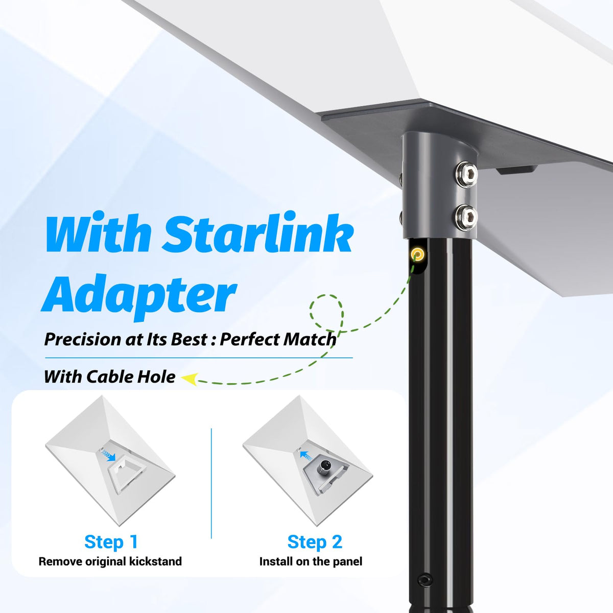 GADFISH Pole mount drilled installation option for secure mounting on wood or concrete.