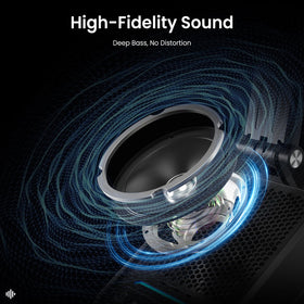 Gafowm phone on stand in induction play mode with one-second audio start