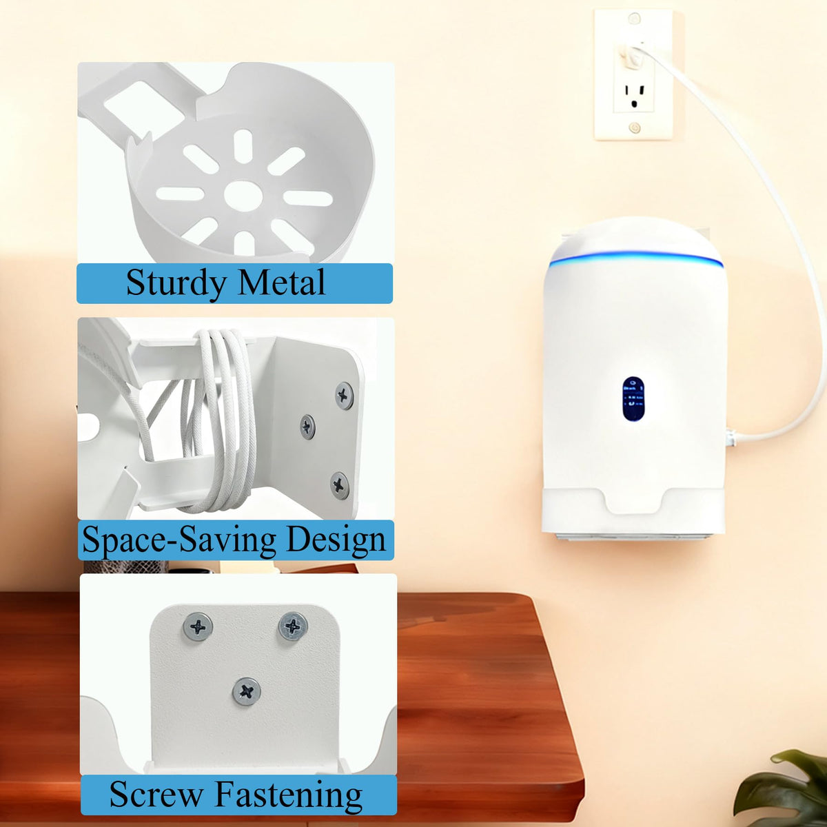 Gaidas white finish wall mount blending with home or office decor