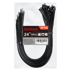 GAIIAN long zip ties 24in black 50 pack keeps cables organized indoors.