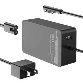 GAKUS 65W Surface Pro charger front view, portable charging on the go