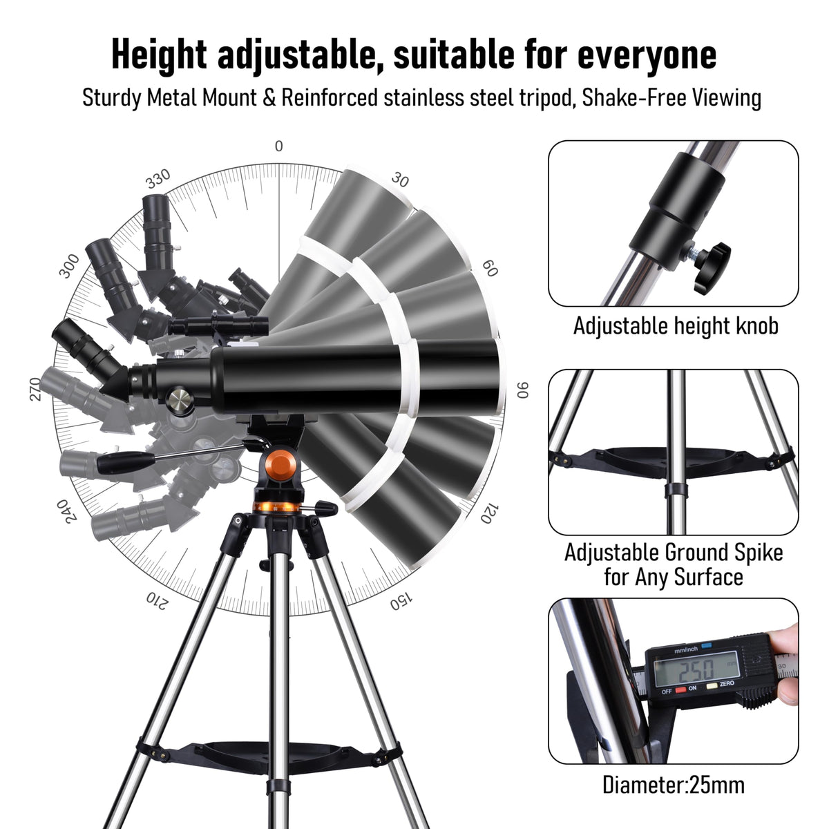 Galaeyes carrying-case keeps the telescope protected for effortless travel and setup.