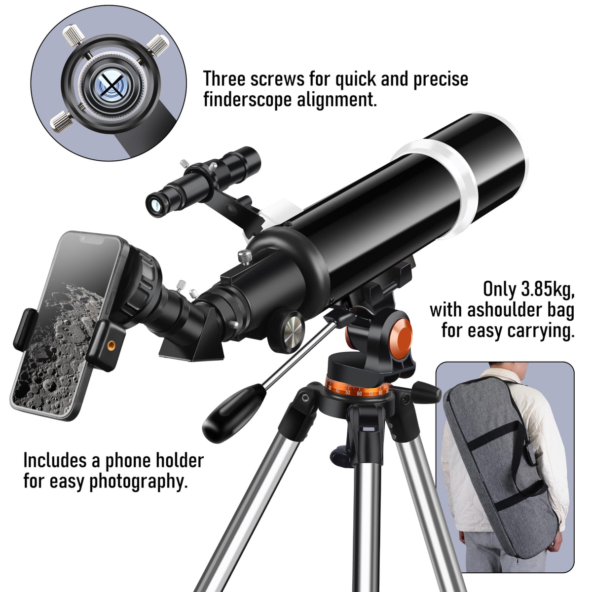 Galaeyes deep-sky-views reveal planetary and lunar detail with bright, clear visuals.