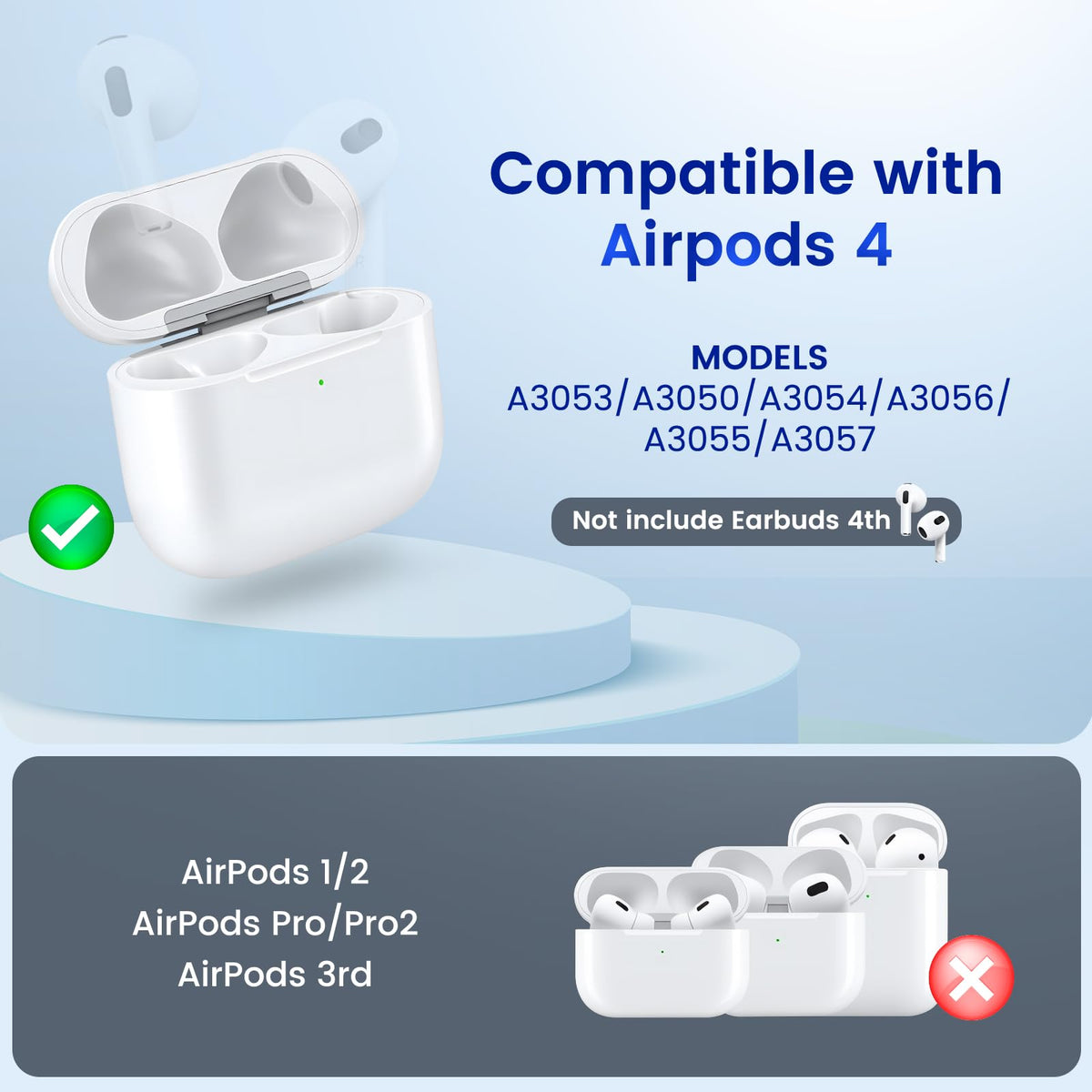GALAWAY‑US LED indicator on AirPods 4 case showing charge status for convenient monitoring