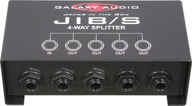 Galaxy Audio JIB/S front panel with four 1/4 inch outputs showing clear connectivity and reliable splitting