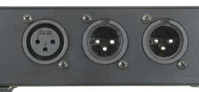 Galaxy Audio JIB/Y used on stage splitting mic to monitor and FOH, enables independent mix