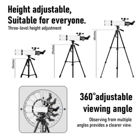 GALAEYES telescope celestial view of planets and lunar surfaces