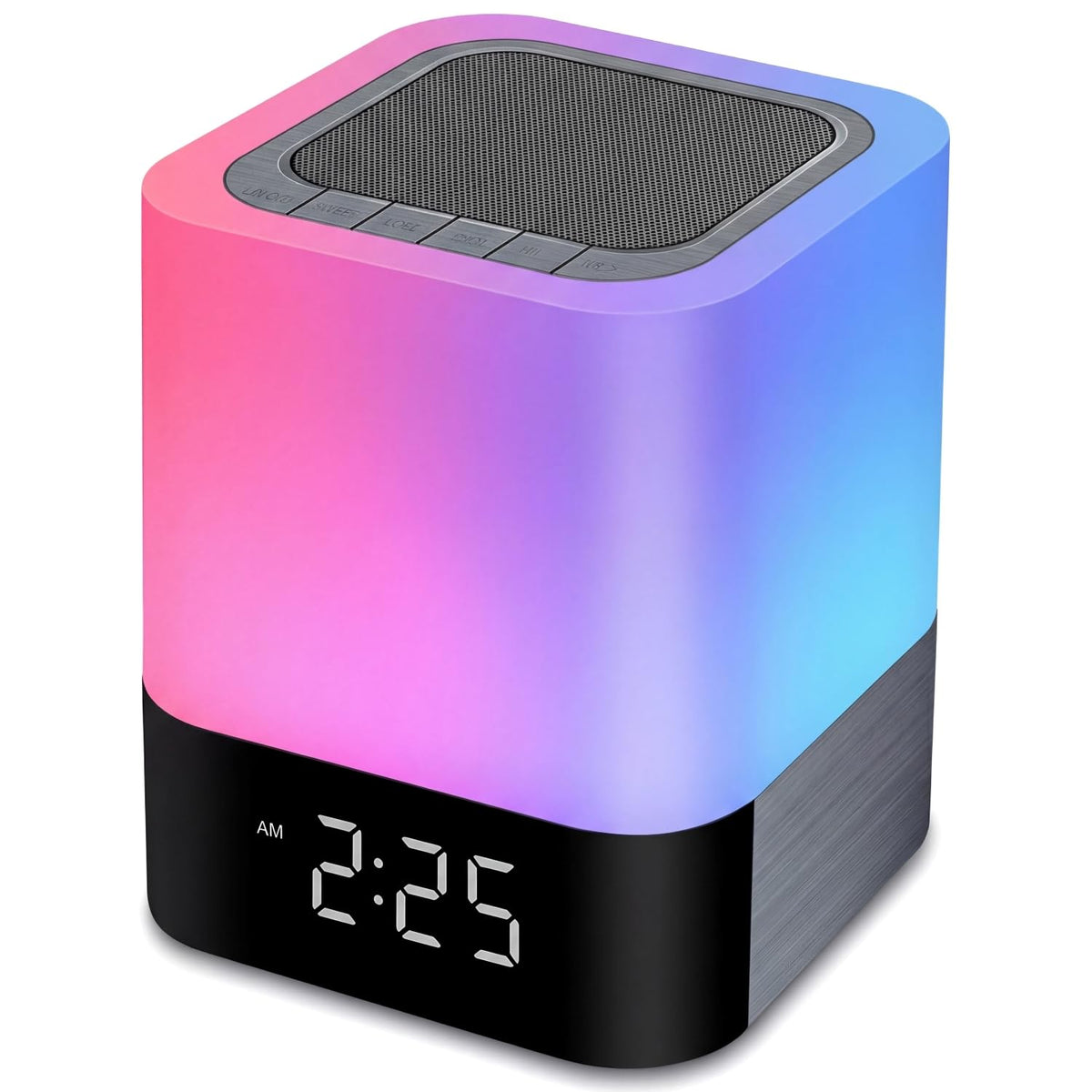 Gallstep bedside unit with Bluetooth speaker and touch lamp top view