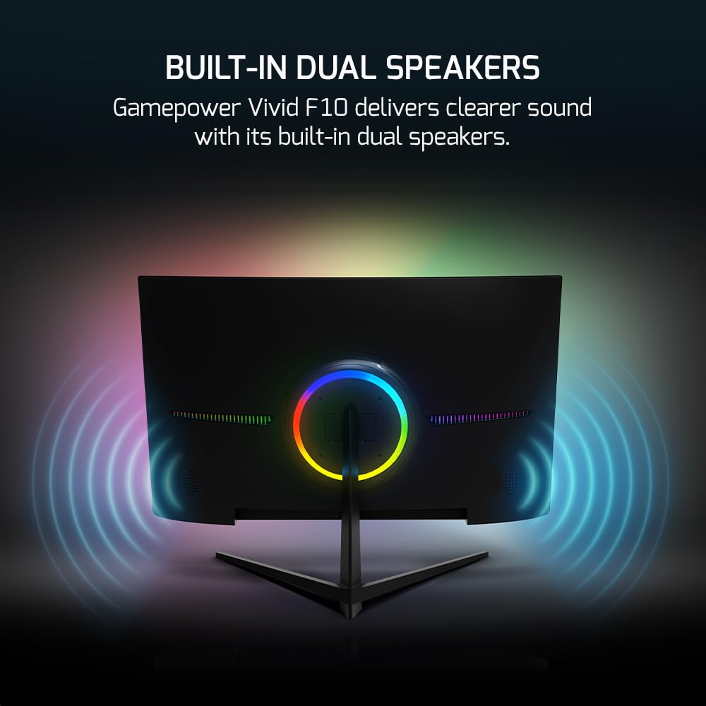 GAMEPOWER F10 1800R curvature illustrating wider perceived field benefit