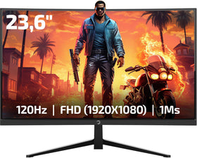 GAMEPOWER F10 front view showing display and slim zero frame benefit