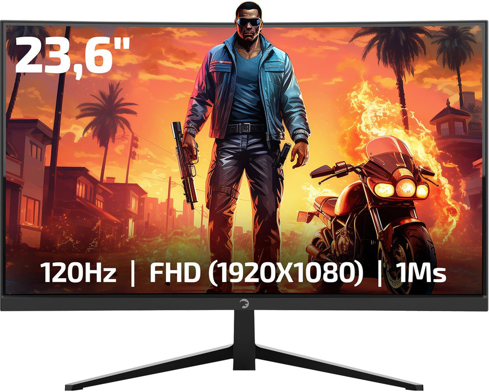 GAMEPOWER F10 front view showing display and slim zero frame benefit