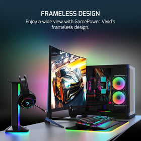 GAMEPOWER F10 curved side closeup enhancing immersive viewing benefit
